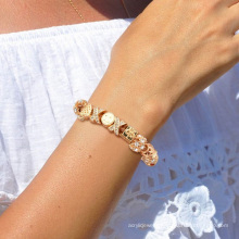 Amazon hot sale style golden key lock smile serpent bracelet give mom a gift bracelet high hypoallergenic bracelet